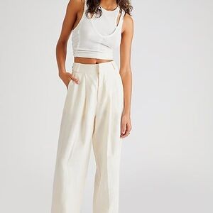 Thrills Zoe Cream Wide-Leg Linen Women's Pants